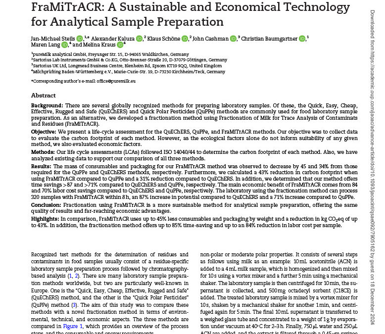 FraMiTrACR® im Journal of AOAC INTERNATIONAL
